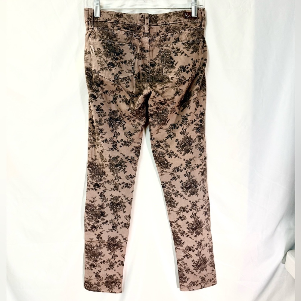 PAIGE “Peg Skinny” Low/Mid Rise Jeans With An All Over Flower Pattern Size 25 - Picture 6 of 14